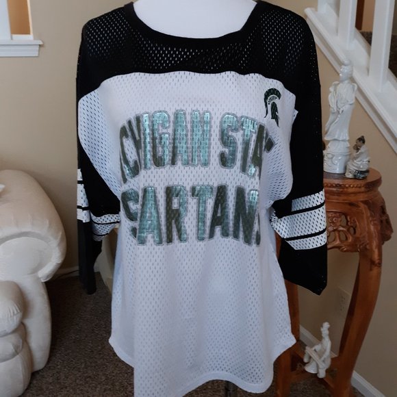 Carl Banks 4 her Tops - EUC Michigan State Spartan Jersey L